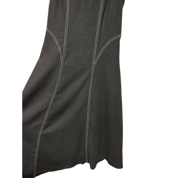 Jason Wu Women's Dress Linen Viscose Blend Sleeveless Black Midi A-Line Size 2 - Picture 3 of 12